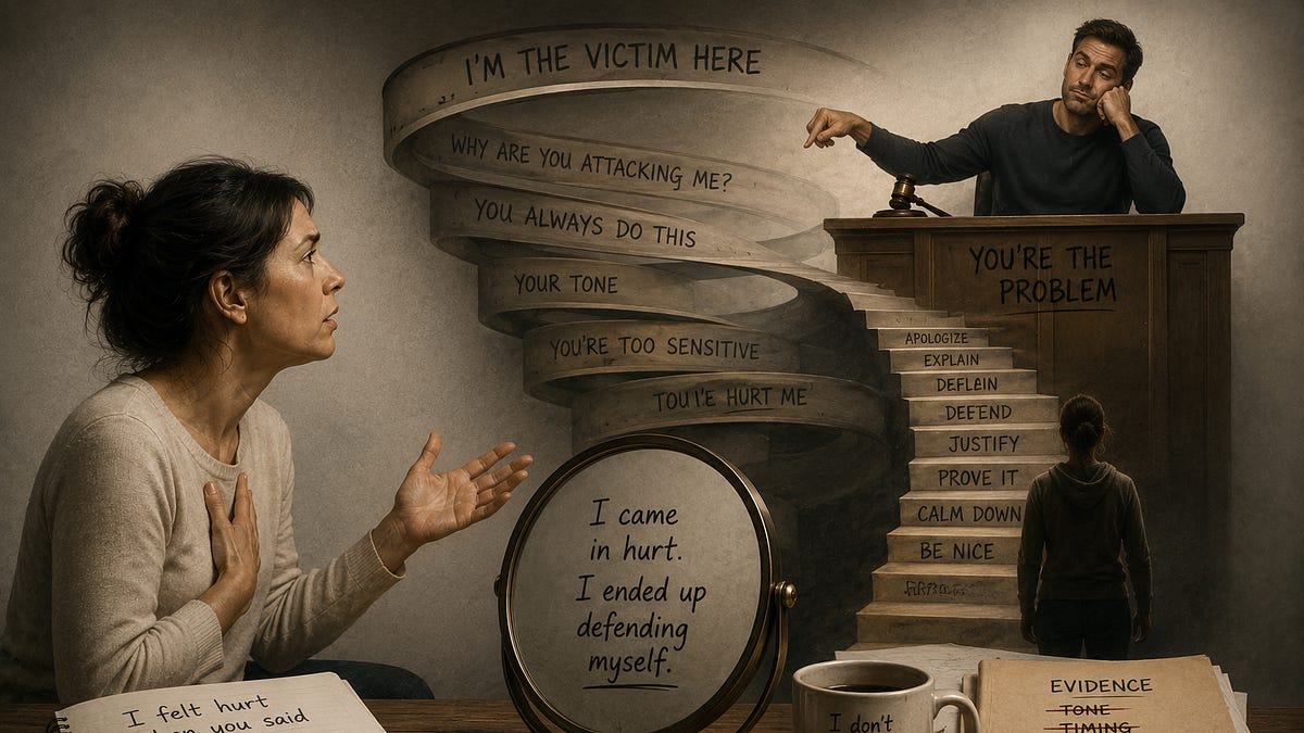 Recovering from gaslighting Part 3: when you end up defending yourself, the DARVO pattern